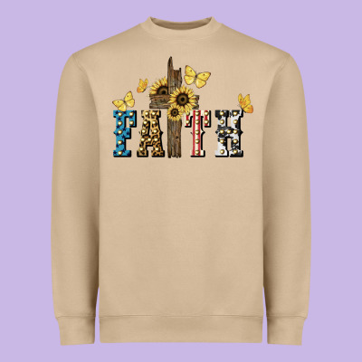 Faith Usa Sunflower 4th Of July Heavyweight Sweatshirt Designed By Howdyjamesfarm