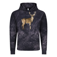 Cloud Black white tailed buck deer Vintage Hoodie - LillyAllenDesigns