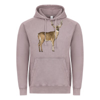Vintage Zinc white tailed buck deer Vintage Hoodie - LillyAllenDesigns