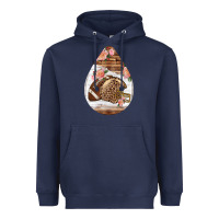Navy american football and western roses teardrop Heavyweight Hoodie - BundleAndBundleShop