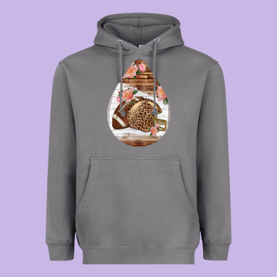 American Football And Western Roses Teardrop Heavyweight Hoodie Designed By Bundleandbundleshop