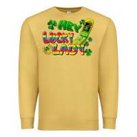 Antique Gold Hey lucky lady flip phone Premium Sweatshirt - FaDigitalArtStudio