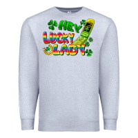 Heather Grey Hey lucky lady flip phone Premium Sweatshirt - FaDigitalArtStudio