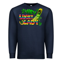 Navy Hey lucky lady flip phone Premium Sweatshirt - FaDigitalArtStudio