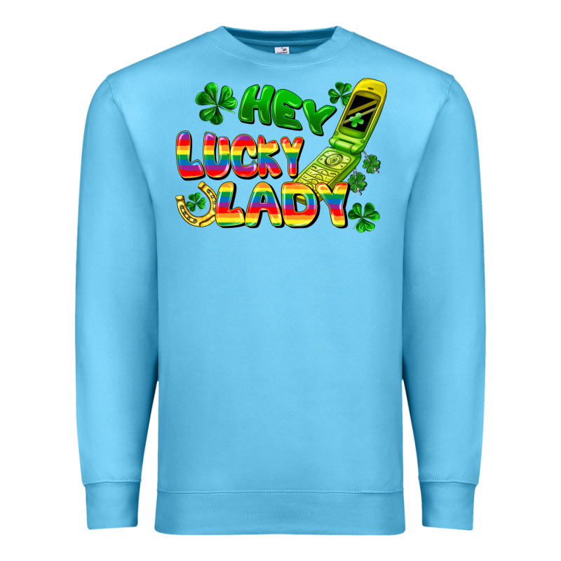 Hey Lucky Lady Flip Phone Premium Sweatshirt by FaDigitalArtStudio | Teevron