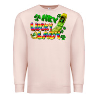 Pale Pink Hey lucky lady flip phone Premium Sweatshirt - FaDigitalArtStudio