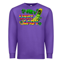 Purple Hey lucky lady flip phone Premium Sweatshirt - FaDigitalArtStudio