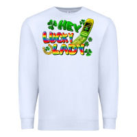 White Hey lucky lady flip phone Premium Sweatshirt - FaDigitalArtStudio