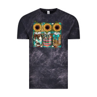 Cloud Black mason jar, sunflower Vintage Tee - JahusDesignShop