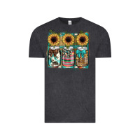 Vintage Black mason jar, sunflower Vintage Tee - JahusDesignShop