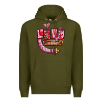 Army Green Valentine's Day love vacant Premium Hoodie - FaDigitalArtStudio