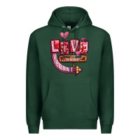 Sports Green Valentine's Day love vacant Premium Hoodie - FaDigitalArtStudio