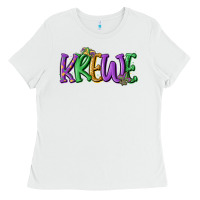 White mardi gras krewe Ladies Tee - MaliasSmallBusiness