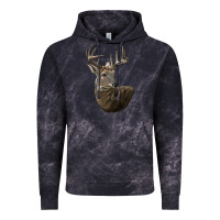 Cloud Black white tailed buck deer head Vintage Hoodie - LillyAllenDesigns