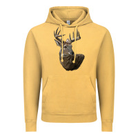 Vintage Mustard white tailed buck deer head Vintage Hoodie - LillyAllenDesigns