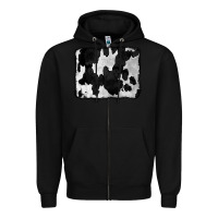 Black Cowhide Zipper Hoodie - CowCowDesign