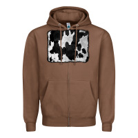 Chestnut Cowhide Zipper Hoodie - CowCowDesign
