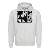 Dove Grey Cowhide Zipper Hoodie - CowCowDesign