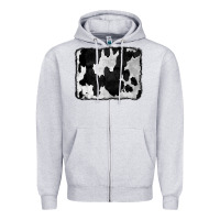 Heather Grey Cowhide Zipper Hoodie - CowCowDesign