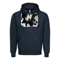 Navy Cowhide Zipper Hoodie - CowCowDesign