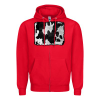 Red Cowhide Zipper Hoodie - CowCowDesign