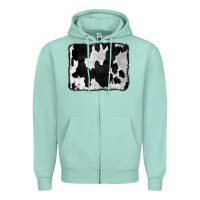Seafoam Cowhide Zipper Hoodie - CowCowDesign