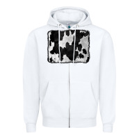 White Cowhide Zipper Hoodie - CowCowDesign