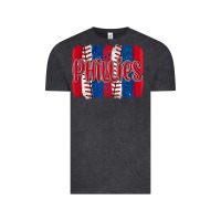 Vintage Black phillies baseball team spirit brushstrokes Vintage Tee - Artiststas