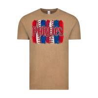 Vintage Coffee phillies baseball team spirit brushstrokes Vintage Tee - Artiststas