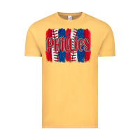 Vintage Mustard phillies baseball team spirit brushstrokes Vintage Tee - Artiststas