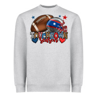 Heather Grey Touchdown season American football 4th of july Heavyweight Sweatshirt - HowdyJamesFarm