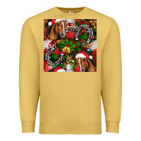 Antique Gold christmas horse leopard Premium Sweatshirt - FaDigitalArtStudio