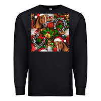Black christmas horse leopard Premium Sweatshirt - FaDigitalArtStudio