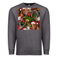 Charcoal Heather christmas horse leopard Premium Sweatshirt - FaDigitalArtStudio