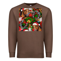 Chestnut christmas horse leopard Premium Sweatshirt - FaDigitalArtStudio