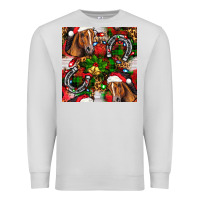 Dove Grey christmas horse leopard Premium Sweatshirt - FaDigitalArtStudio