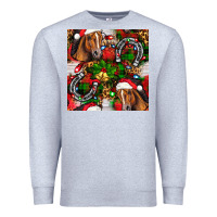 Heather Grey christmas horse leopard Premium Sweatshirt - FaDigitalArtStudio