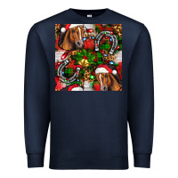 Navy christmas horse leopard Premium Sweatshirt - FaDigitalArtStudio