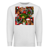 Oatmeal Heather christmas horse leopard Premium Sweatshirt - FaDigitalArtStudio