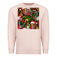 Pale Pink christmas horse leopard Premium Sweatshirt - FaDigitalArtStudio