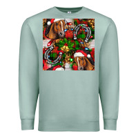 Seafoam christmas horse leopard Premium Sweatshirt - FaDigitalArtStudio