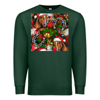 Sports Green christmas horse leopard Premium Sweatshirt - FaDigitalArtStudio