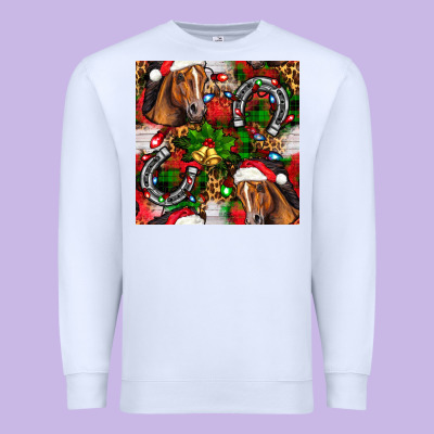 Christmas Horse Leopard Premium Sweatshirt Designed By Fadigitalartstudio