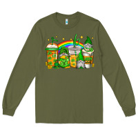 Army Green st patricks day gnomes coffee cups Long Sleeve Tee - Jasminsmagicworld