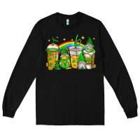 Black st patricks day gnomes coffee cups Long Sleeve Tee - Jasminsmagicworld