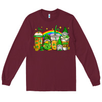 Burgundy st patricks day gnomes coffee cups Long Sleeve Tee - Jasminsmagicworld