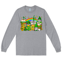 Heather Grey st patricks day gnomes coffee cups Long Sleeve Tee - Jasminsmagicworld