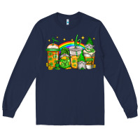 Navy st patricks day gnomes coffee cups Long Sleeve Tee - Jasminsmagicworld