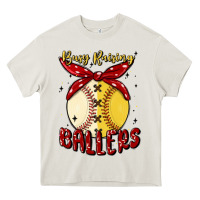 Cream busy raising ballers malia Heavy Core Tee - MaliasSmallBusiness
