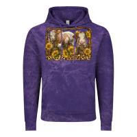 Cloud Purple simmental bull and heifer with sunflowers Vintage Hoodie - LillyAllenDesigns